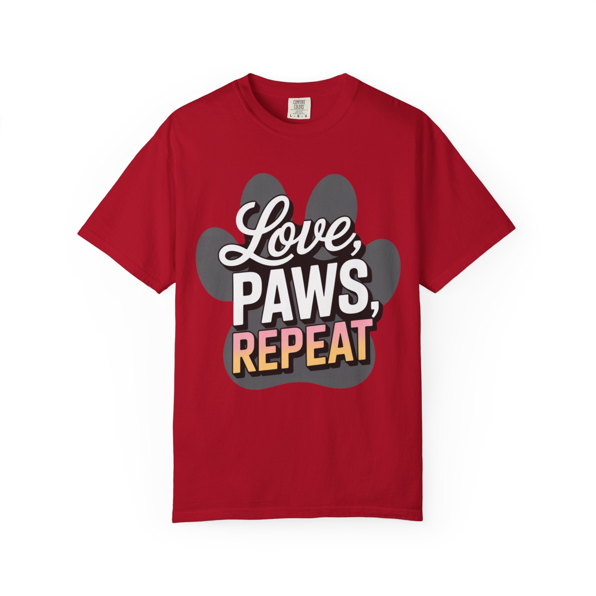 Garment-Dyed T-shirt - LOVE PAWS REPEAT