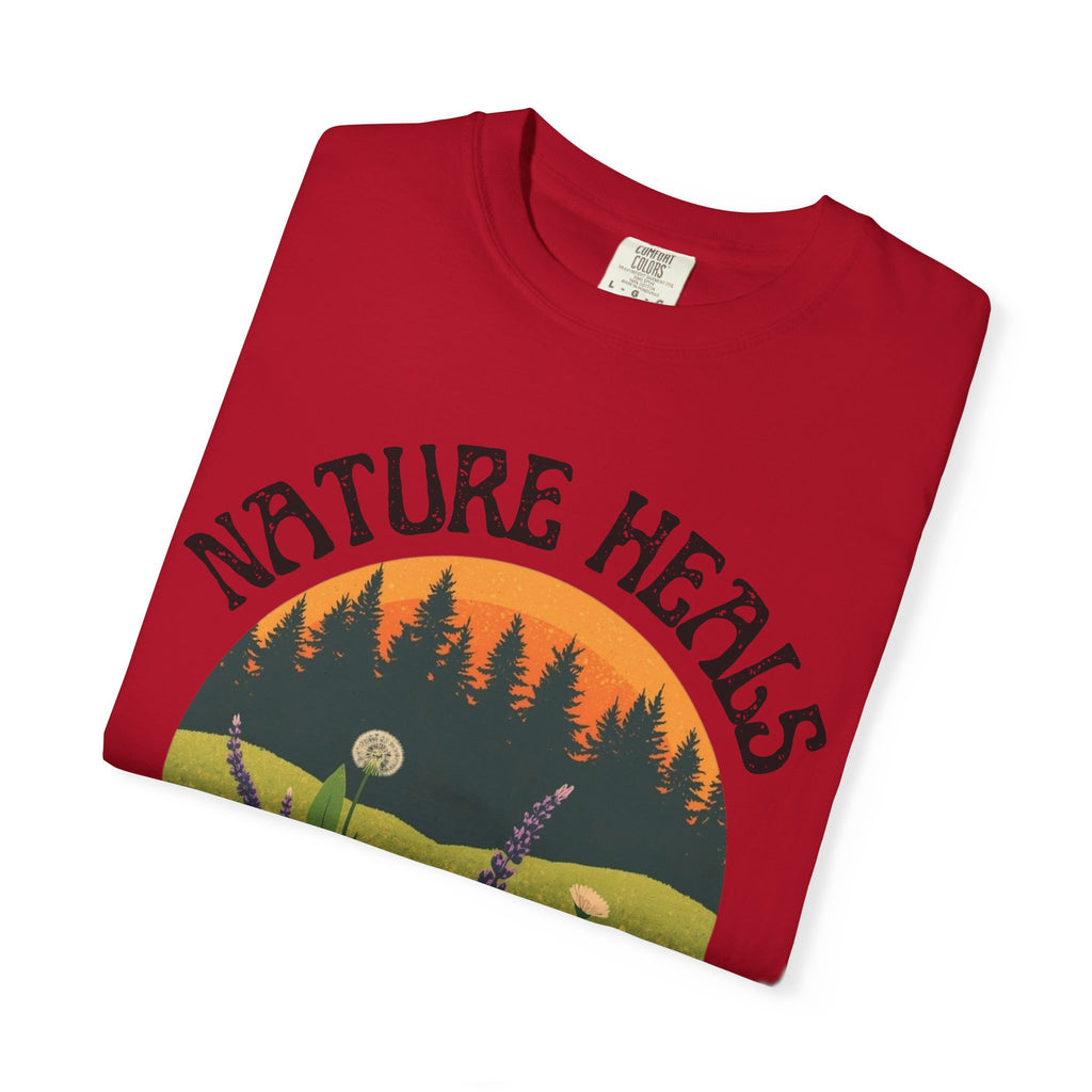 Nature Heals T-Shirt Eco Friendly Nature Lover Tee Environmental Graphic Shirt Outdoor Wellness Top