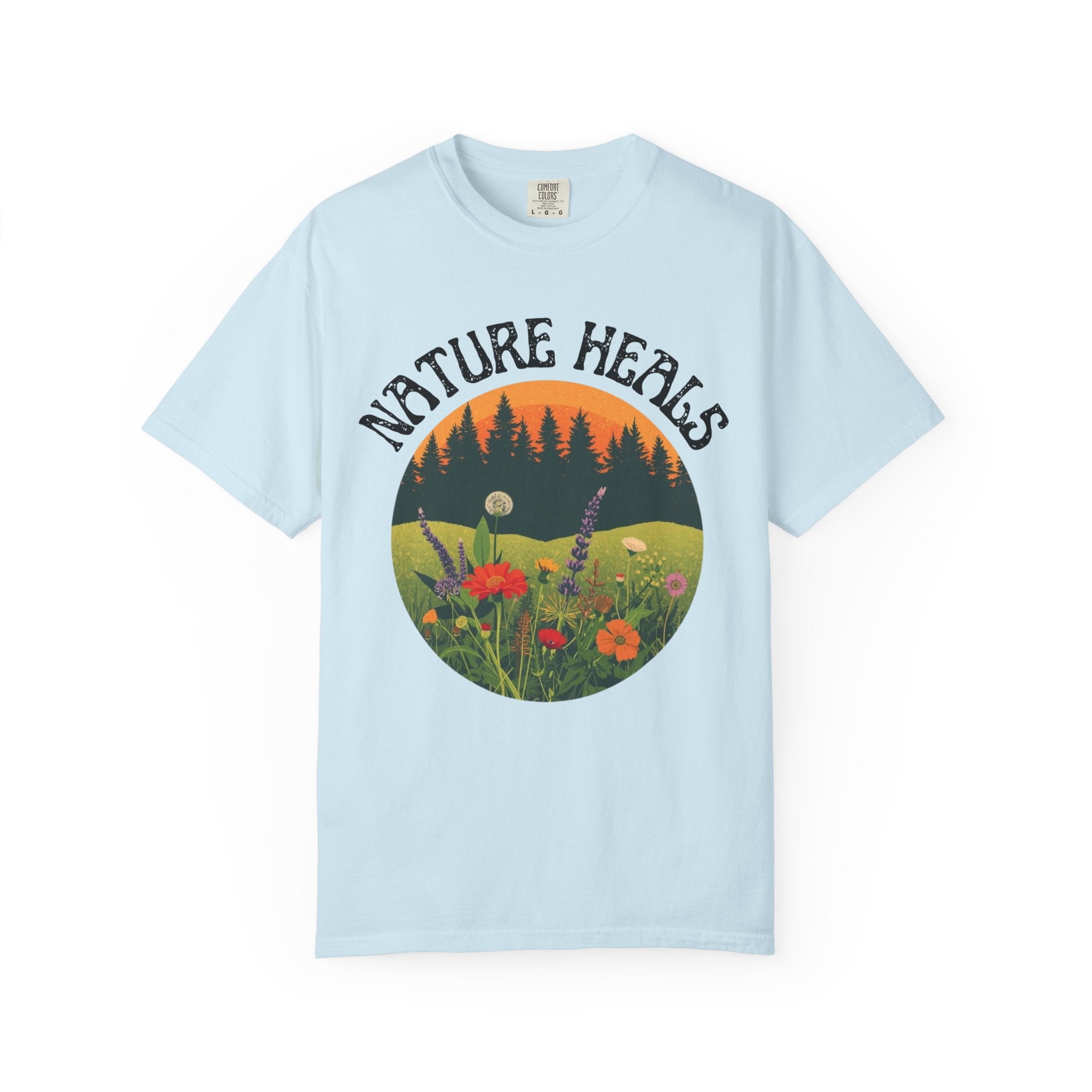 Nature Heals T-Shirt Eco Friendly Nature Lover Tee Environmental Graphic Shirt Outdoor Wellness Top