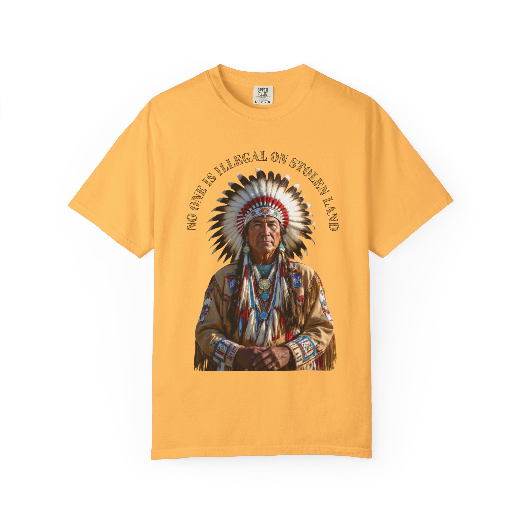 No One Is Illegal On Stolen Land T-Shirt Native American Graphic Tee Indigenous Rights Activist Shirt