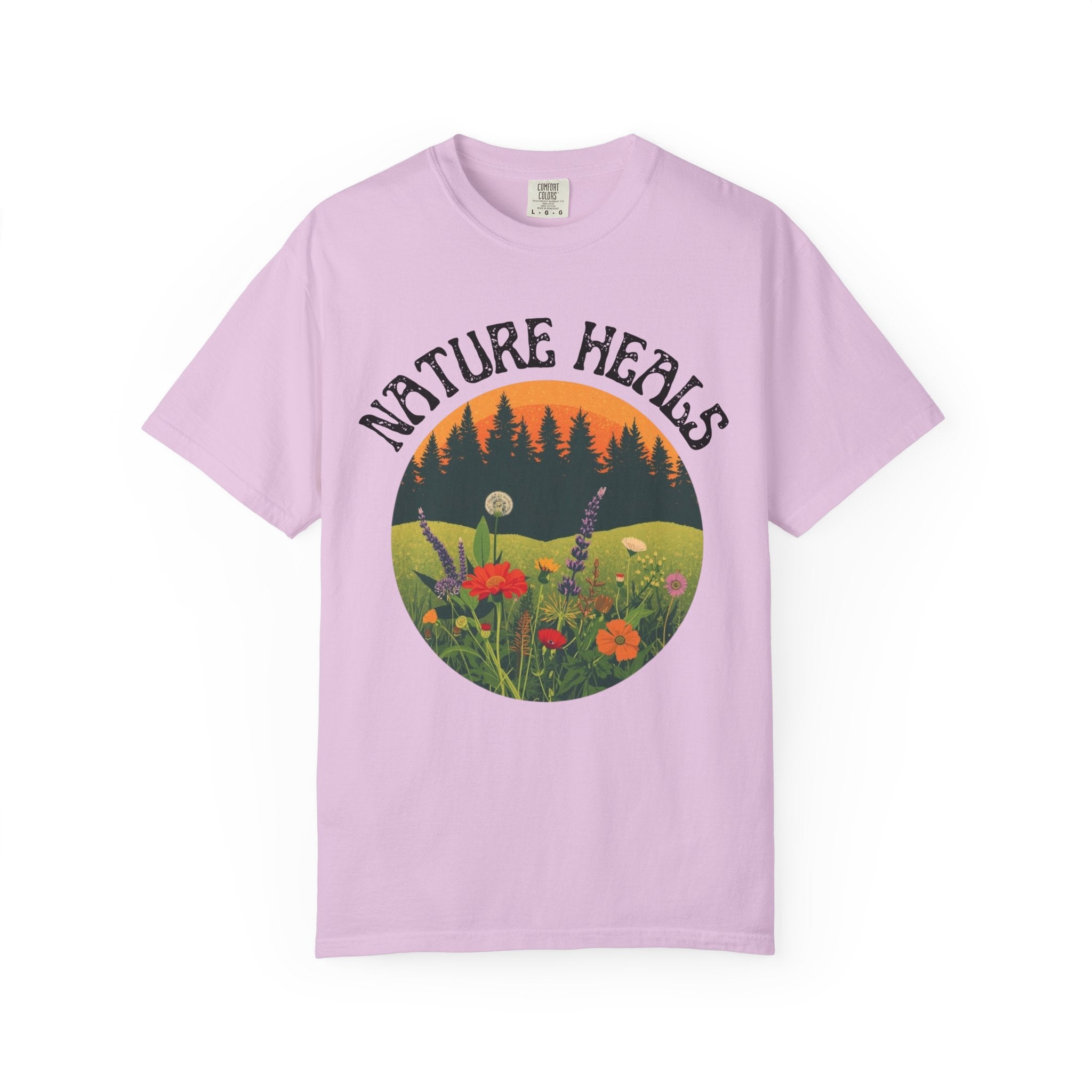 Nature Heals T-Shirt Eco Friendly Nature Lover Tee Environmental Graphic Shirt Outdoor Wellness Top