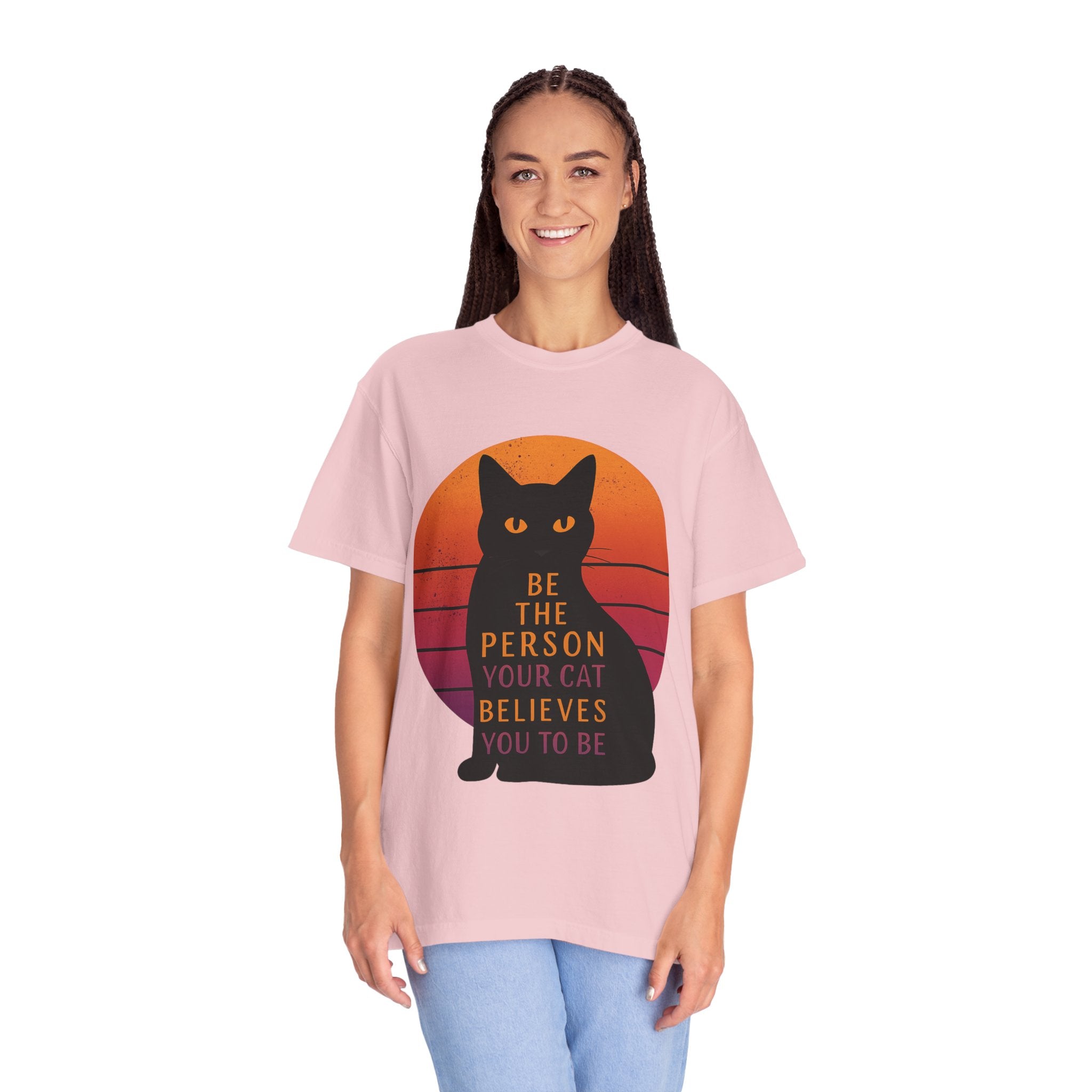 Be the Person Your Cat Wants You to Be Shirt Funny Cat Lover T Shirt Cute Pet Owner Tee Feline Humor Graphic Tee