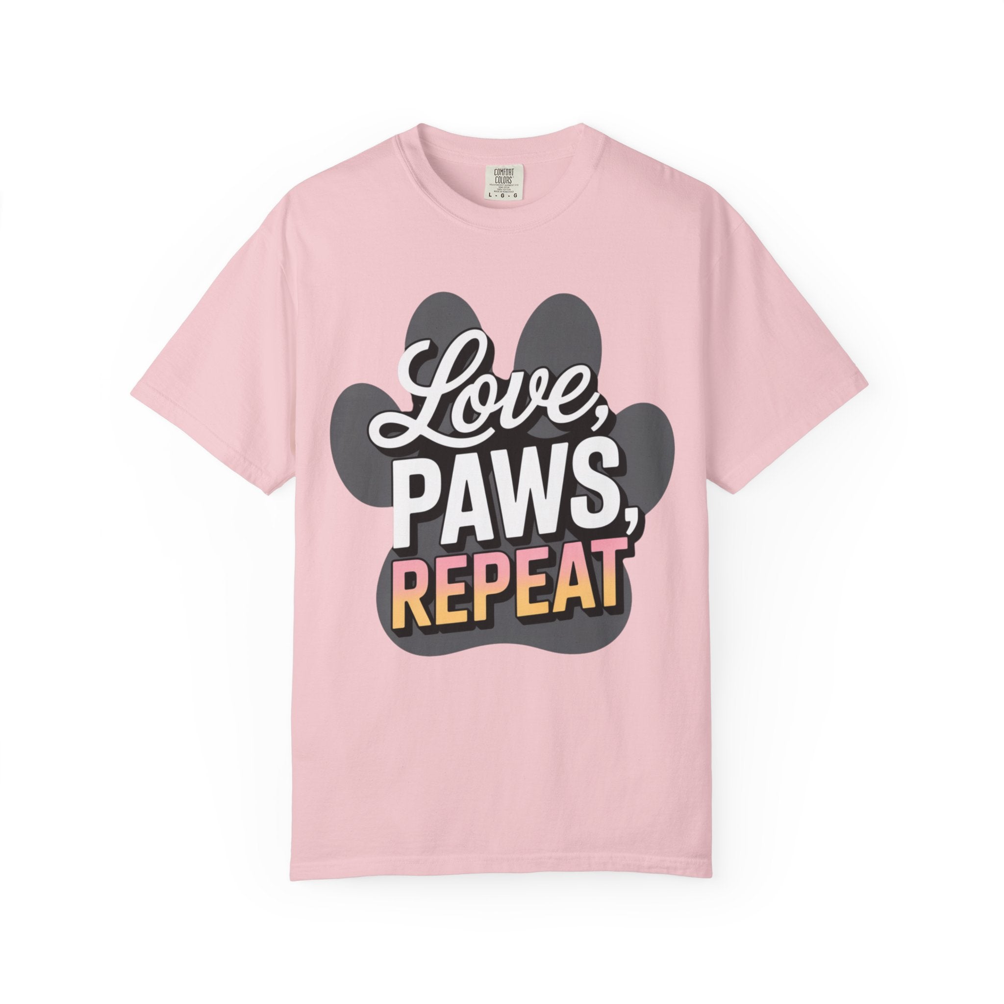 Garment-Dyed T-shirt - LOVE PAWS REPEAT