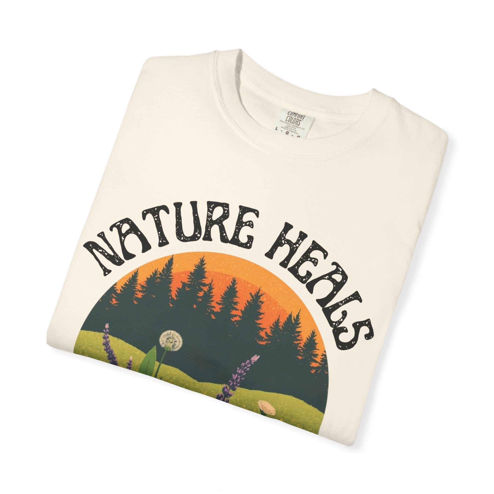 Nature Heals T-Shirt Eco Friendly Nature Lover Tee Environmental Graphic Shirt Outdoor Wellness Top