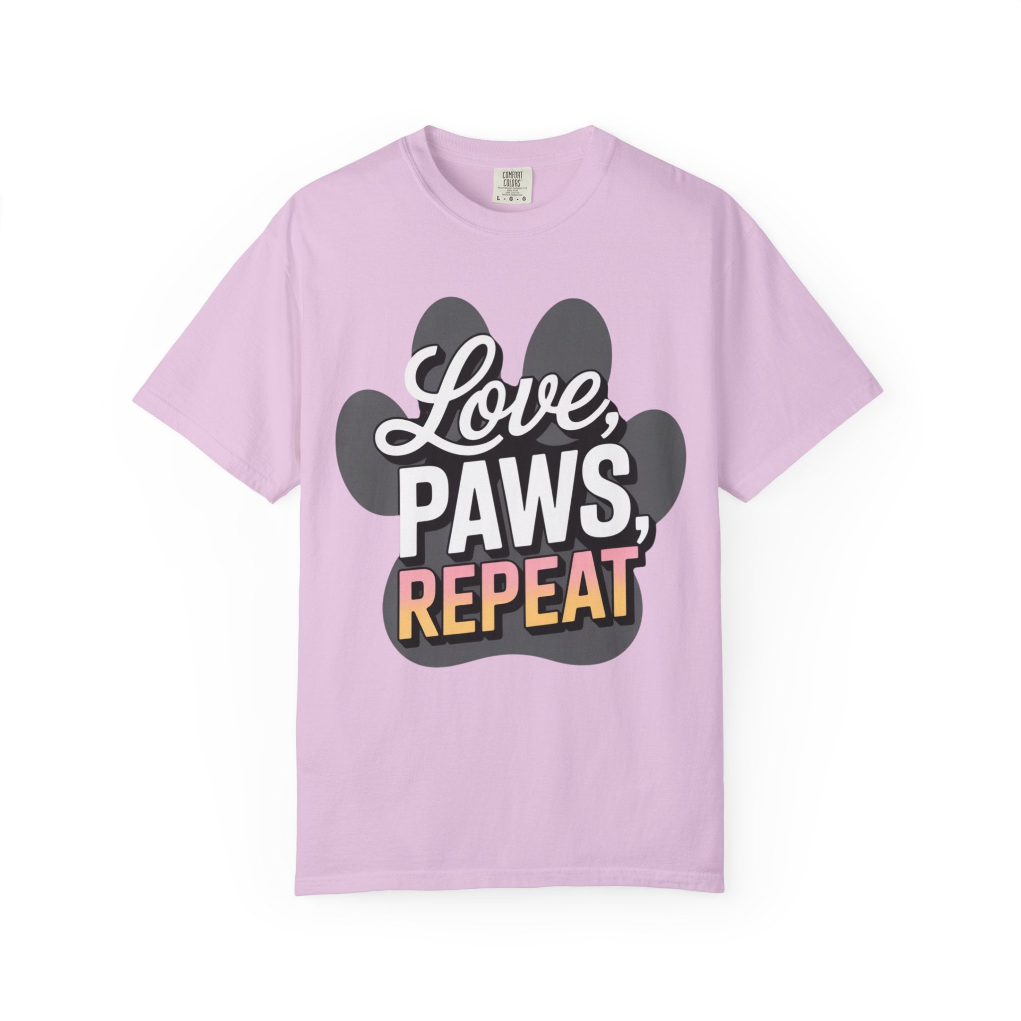 Garment-Dyed T-shirt - LOVE PAWS REPEAT