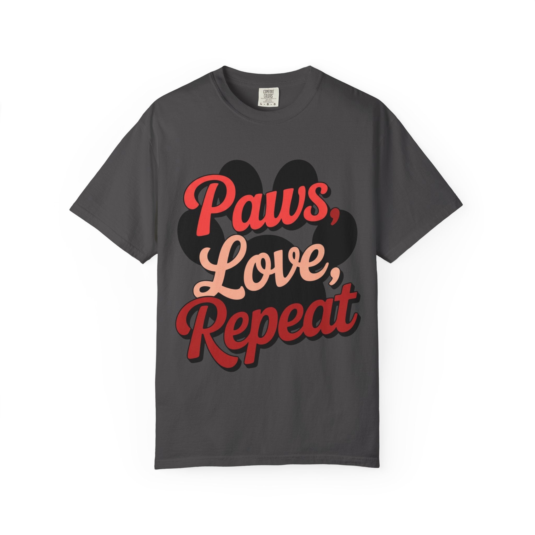 Garment-Dyed T-shirt - PAWS LOVE REPEAT