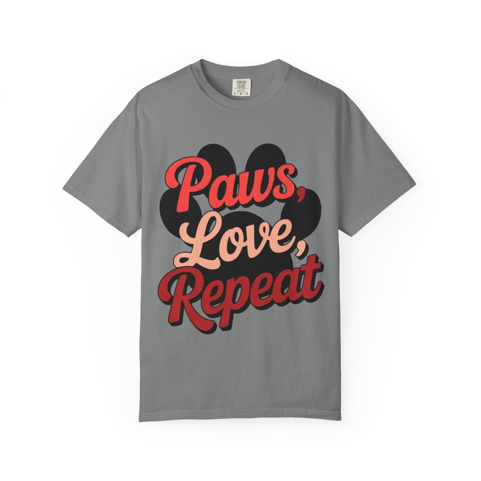 Garment-Dyed T-shirt - PAWS LOVE REPEAT