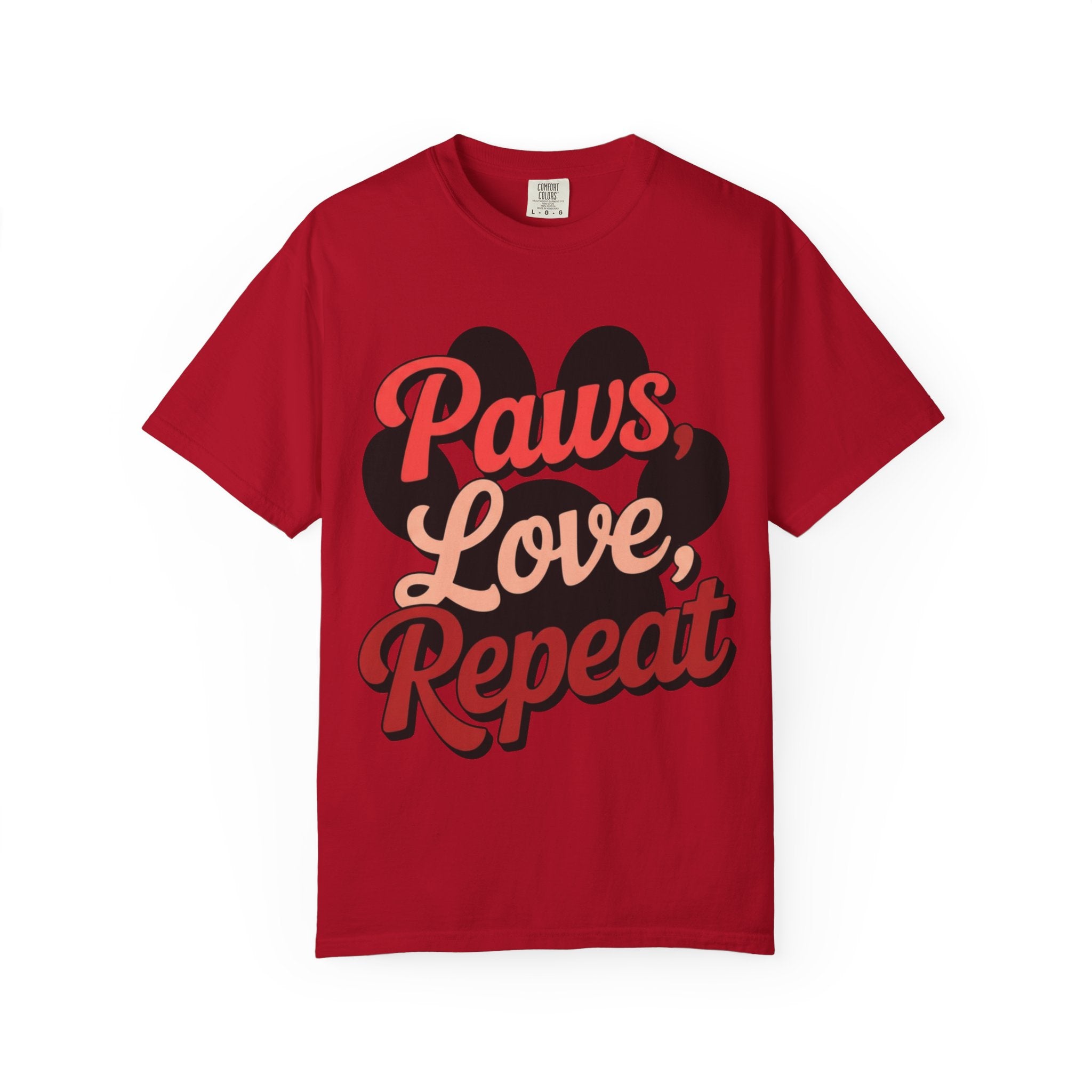 Garment-Dyed T-shirt - PAWS LOVE REPEAT