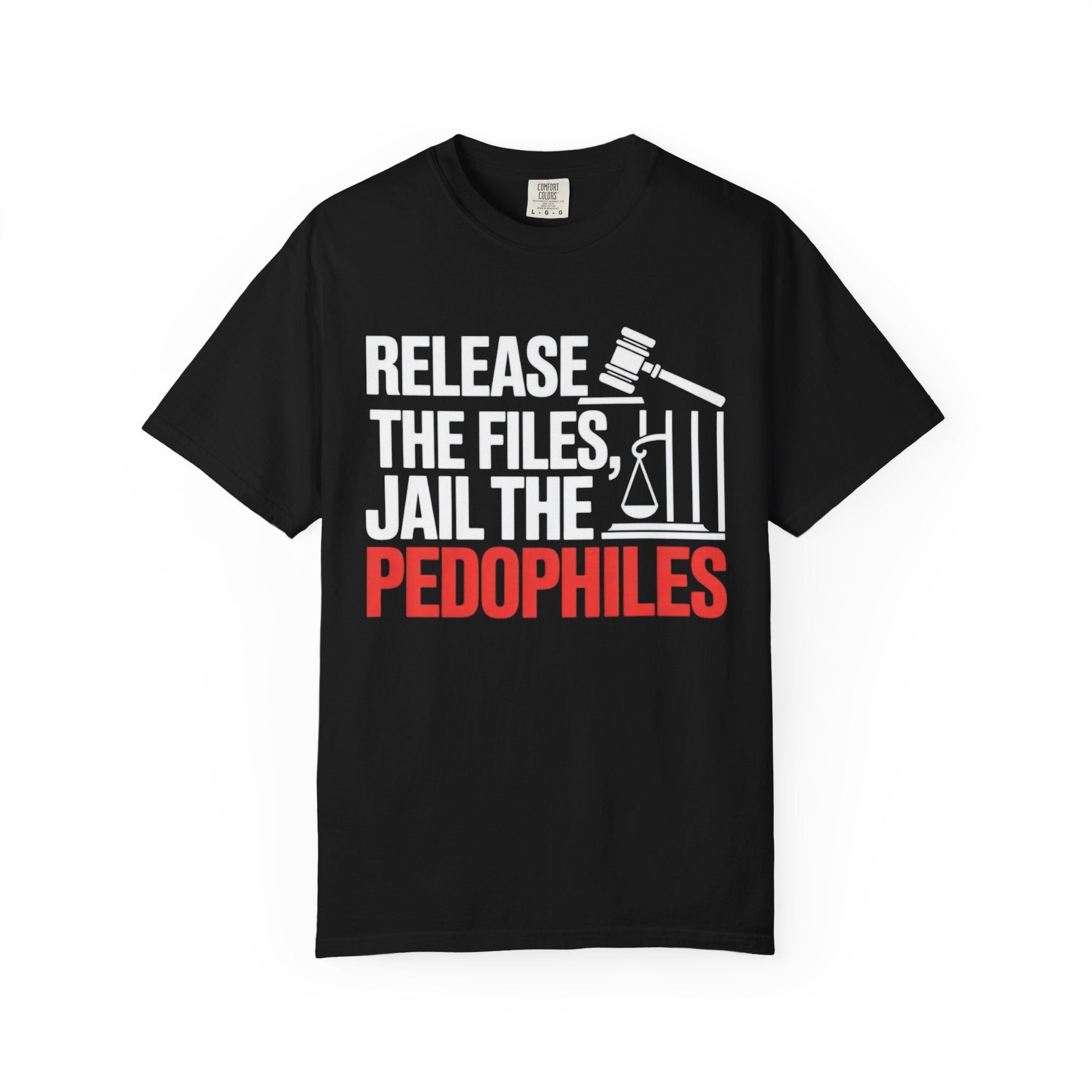 T-shirt Release the Files Jail the Pedophiles Activist Tee