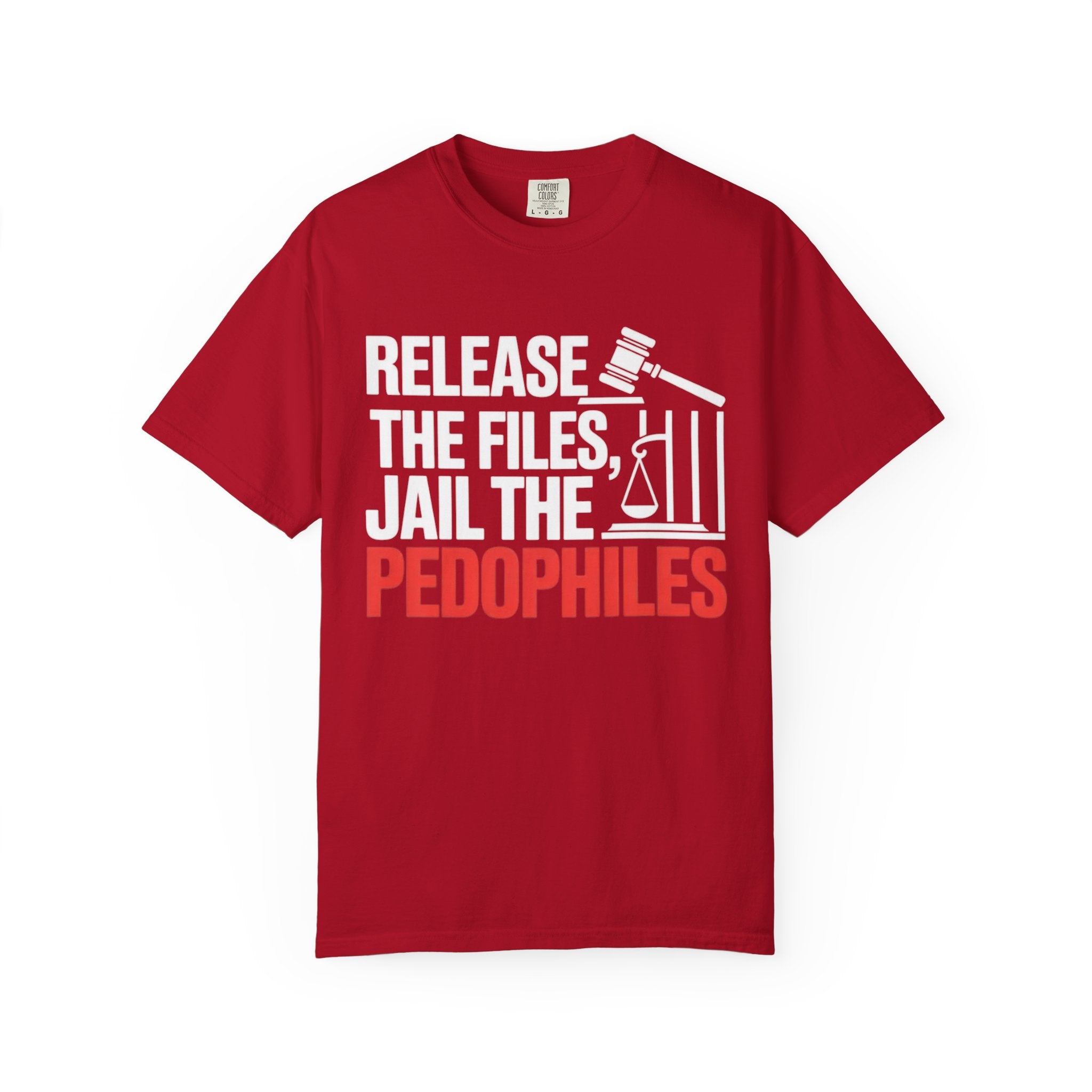 T-shirt Release the Files Jail the Pedophiles Activist Tee