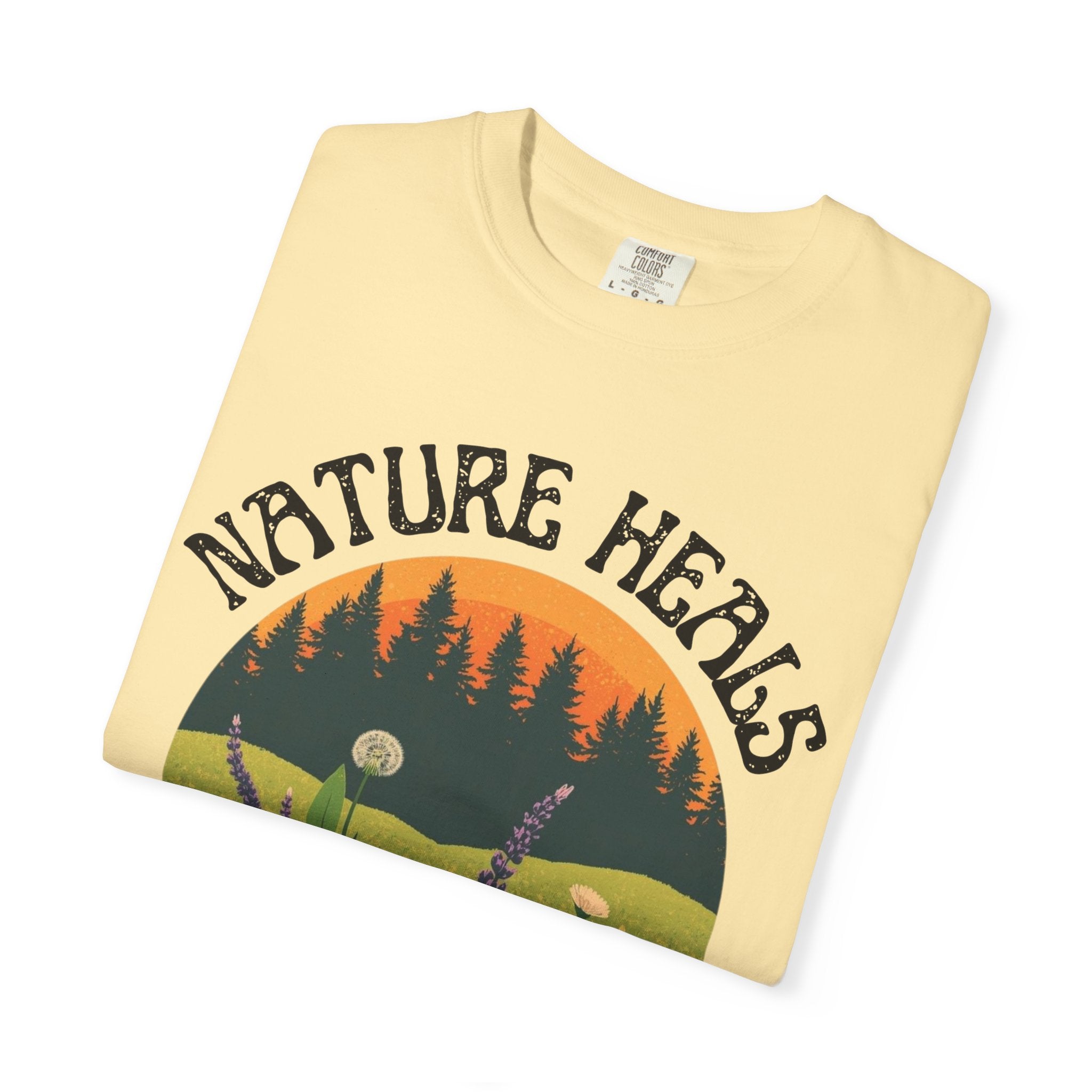Nature Heals T-Shirt Eco Friendly Nature Lover Tee Environmental Graphic Shirt Outdoor Wellness Top