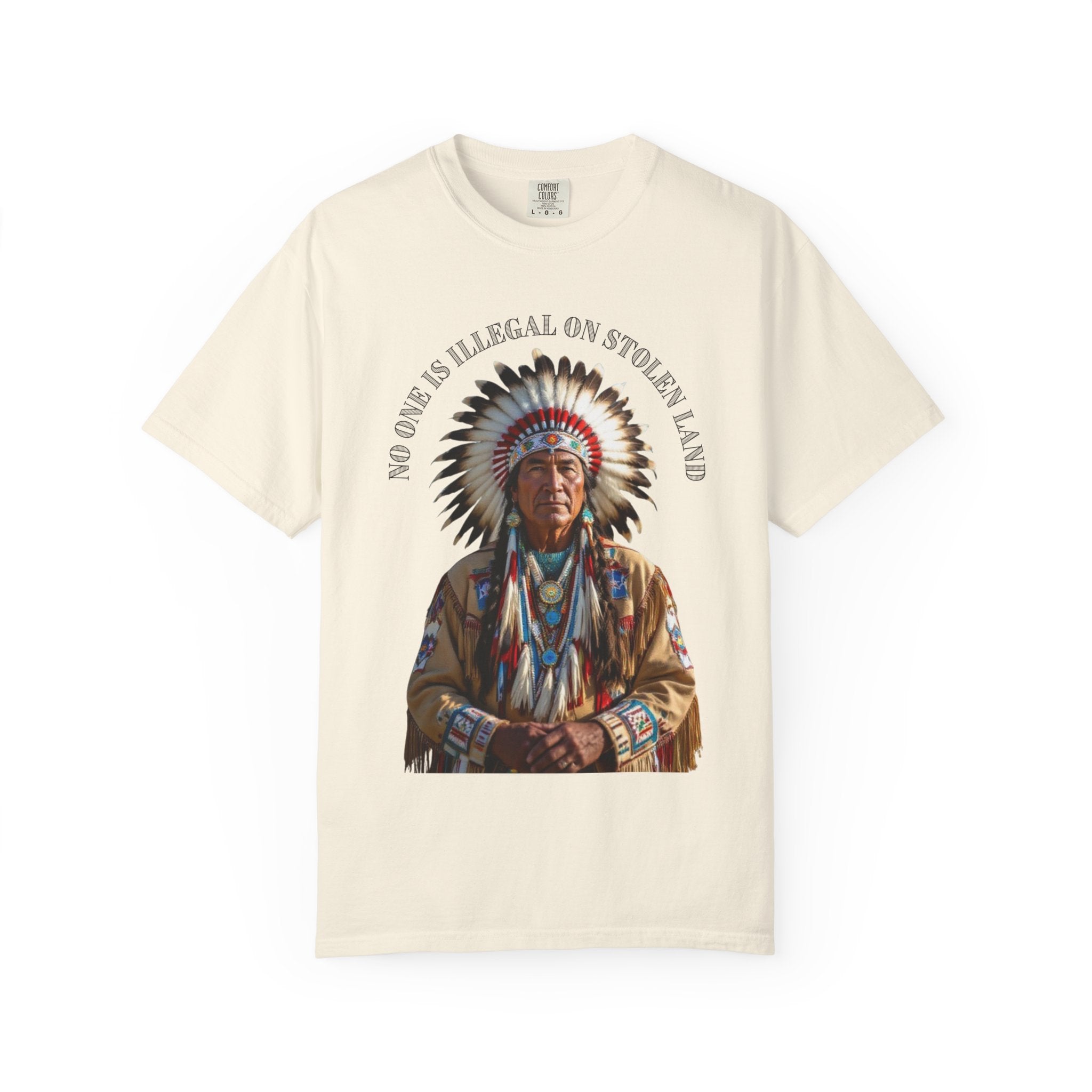 No One Is Illegal On Stolen Land T-Shirt Native American Graphic Tee Indigenous Rights Activist Shirt