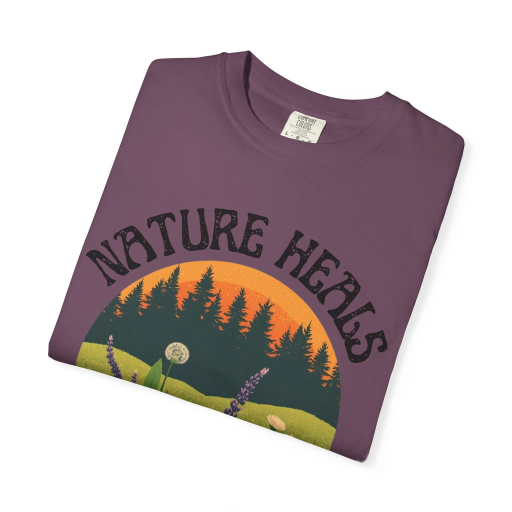 Nature Heals T-Shirt Eco Friendly Nature Lover Tee Environmental Graphic Shirt Outdoor Wellness Top