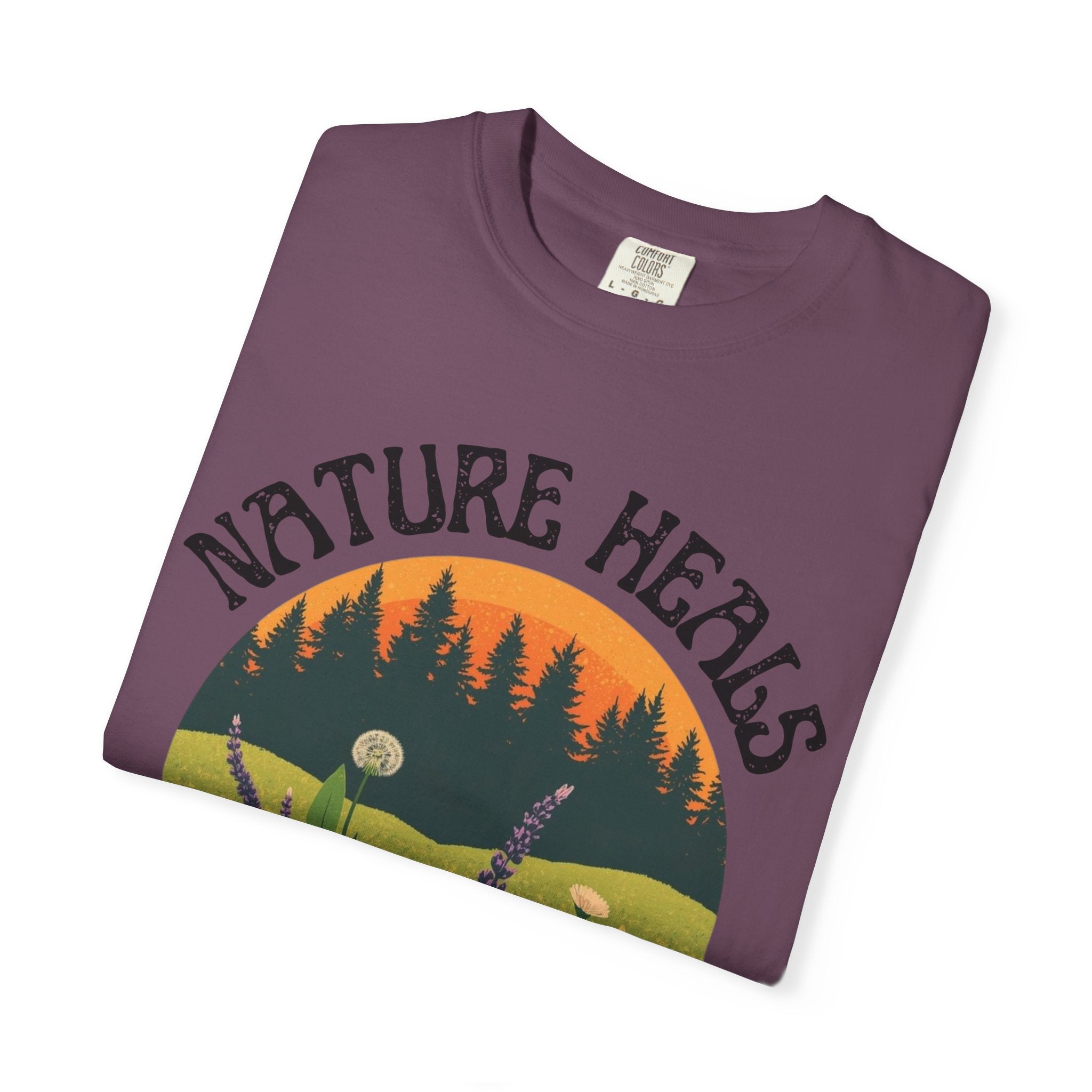 Nature Heals T-Shirt Eco Friendly Nature Lover Tee Environmental Graphic Shirt Outdoor Wellness Top
