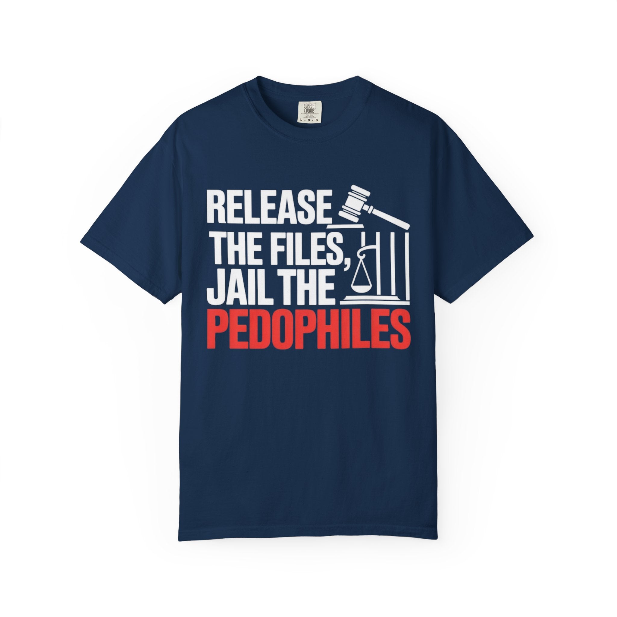 T-shirt Release the Files Jail the Pedophiles Activist Tee
