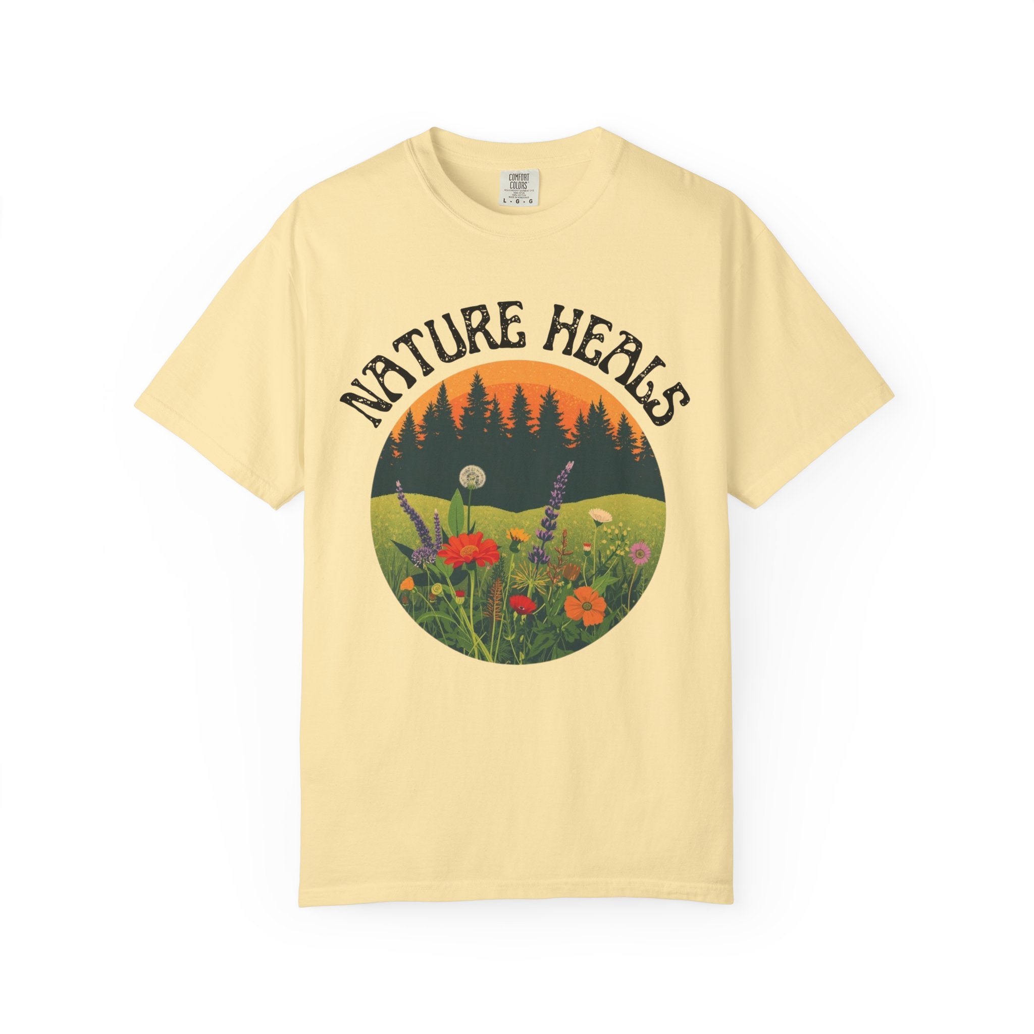 Nature Heals T-Shirt Eco Friendly Nature Lover Tee Environmental Graphic Shirt Outdoor Wellness Top