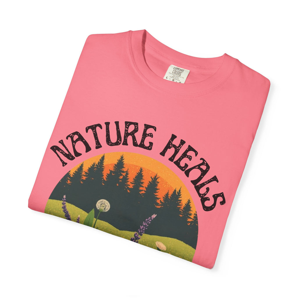 Nature Heals T-Shirt Eco Friendly Nature Lover Tee Environmental Graphic Shirt Outdoor Wellness Top