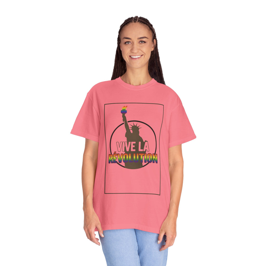 Vive La Revolution T-Shirt Pride Rainbow Activist Tee LGBTQ Equality Top Graphic Tee