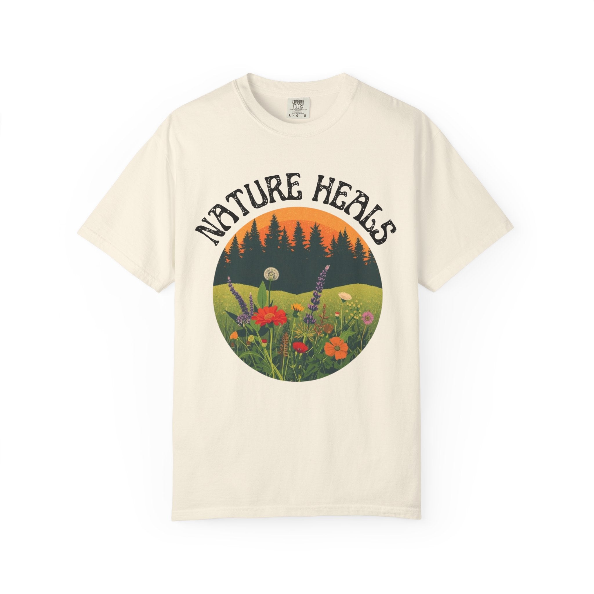 Nature Heals T-Shirt Eco Friendly Nature Lover Tee Environmental Graphic Shirt Outdoor Wellness Top