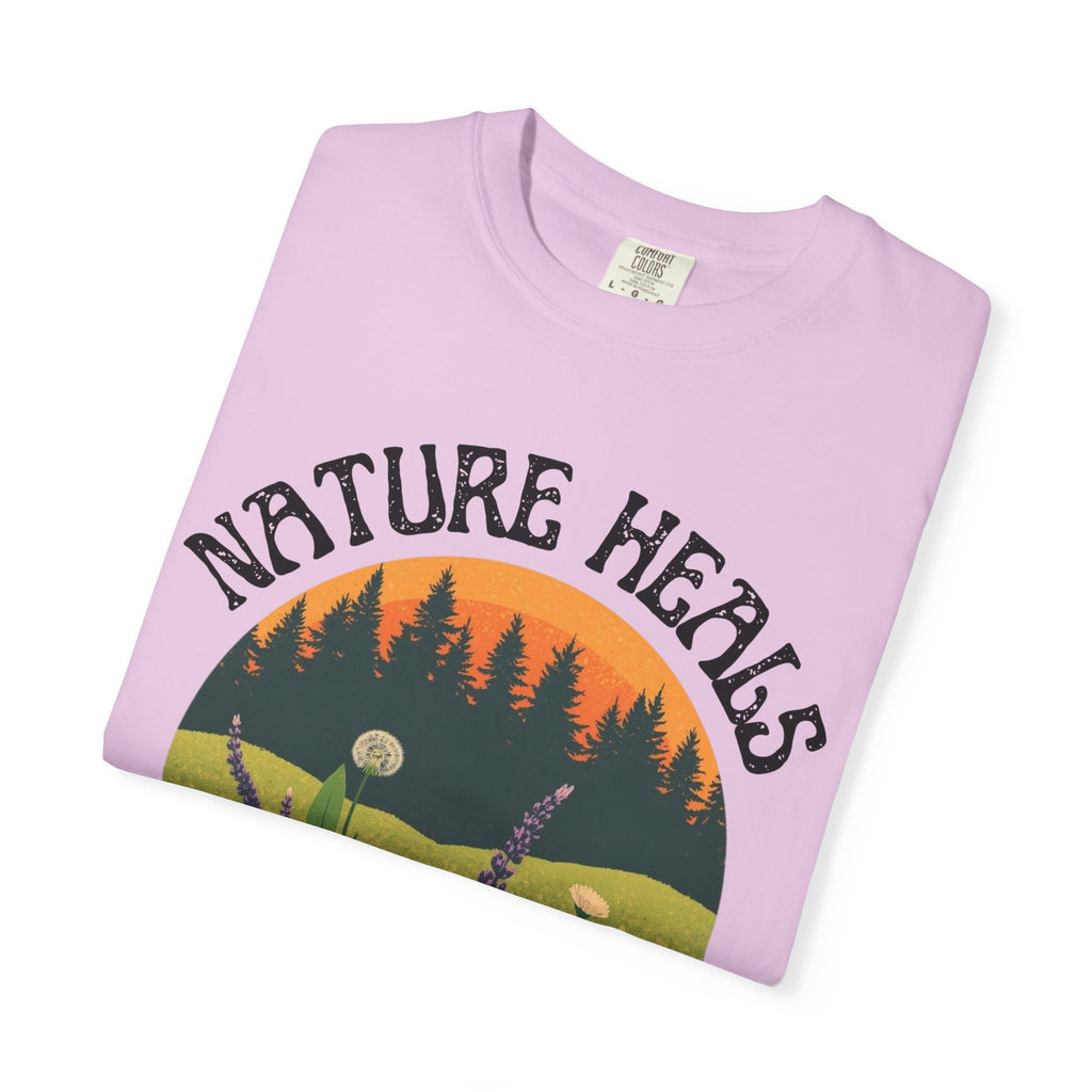 Nature Heals T-Shirt Eco Friendly Nature Lover Tee Environmental Graphic Shirt Outdoor Wellness Top