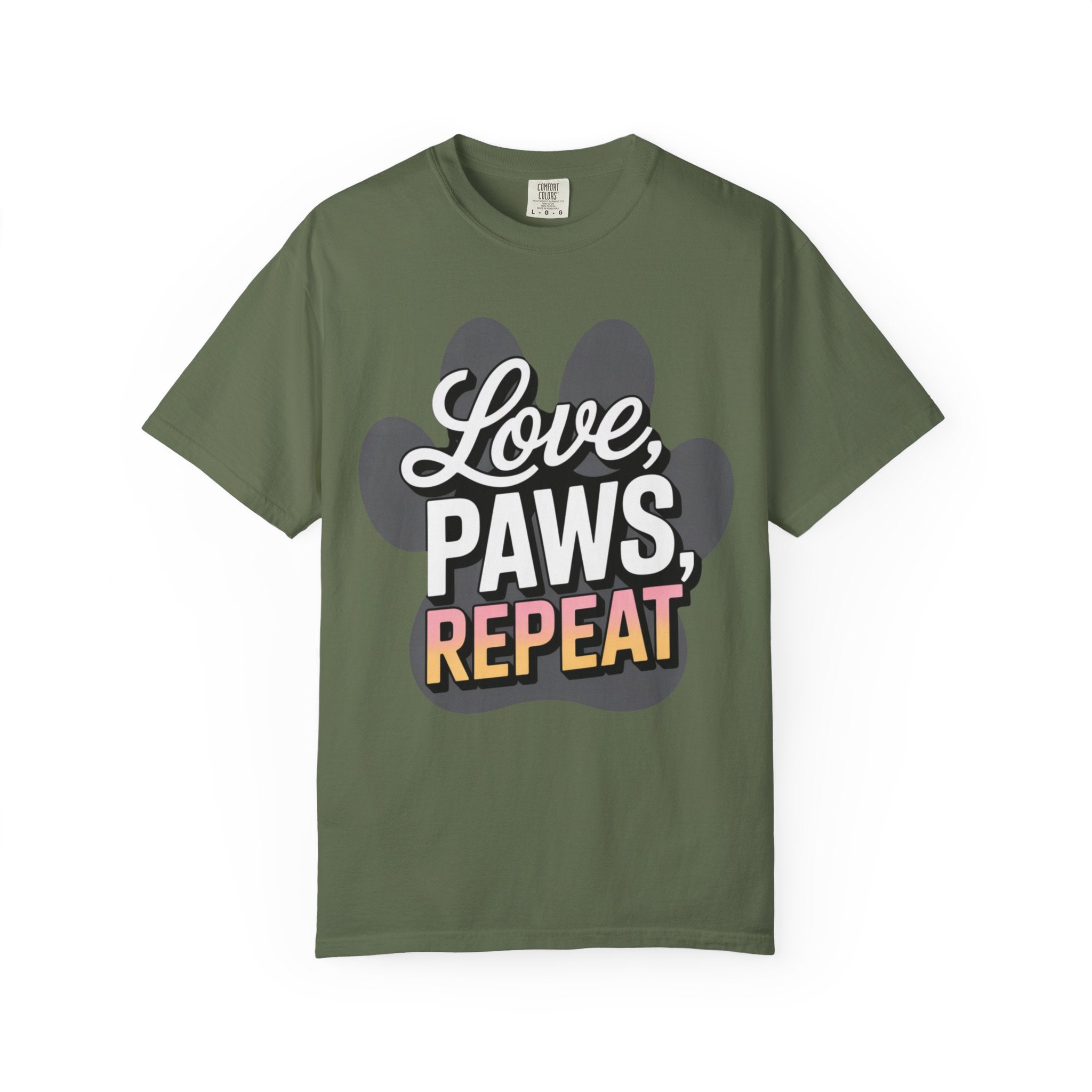 Garment-Dyed T-shirt - LOVE PAWS REPEAT