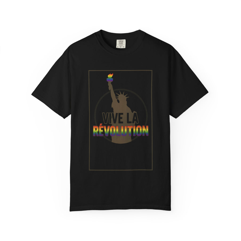 Vive La Revolution T-Shirt Pride Rainbow Activist Tee LGBTQ Equality Top Graphic Tee