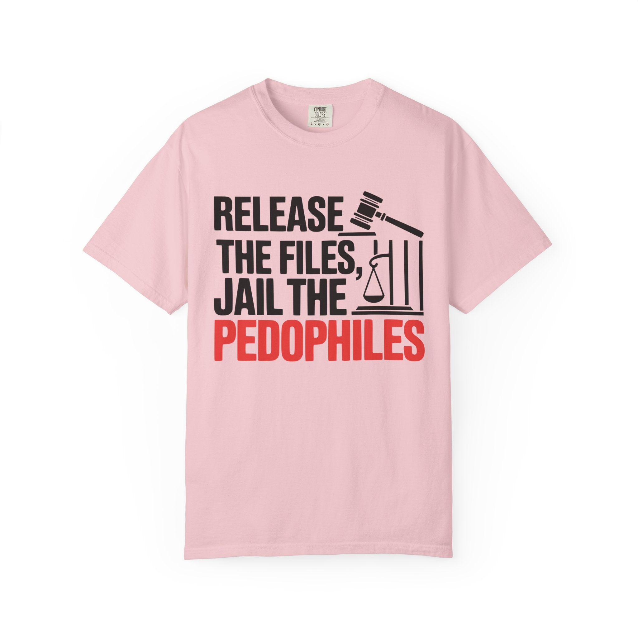 T-shirt Release the Files Jail the Pedophiles Activist Tee