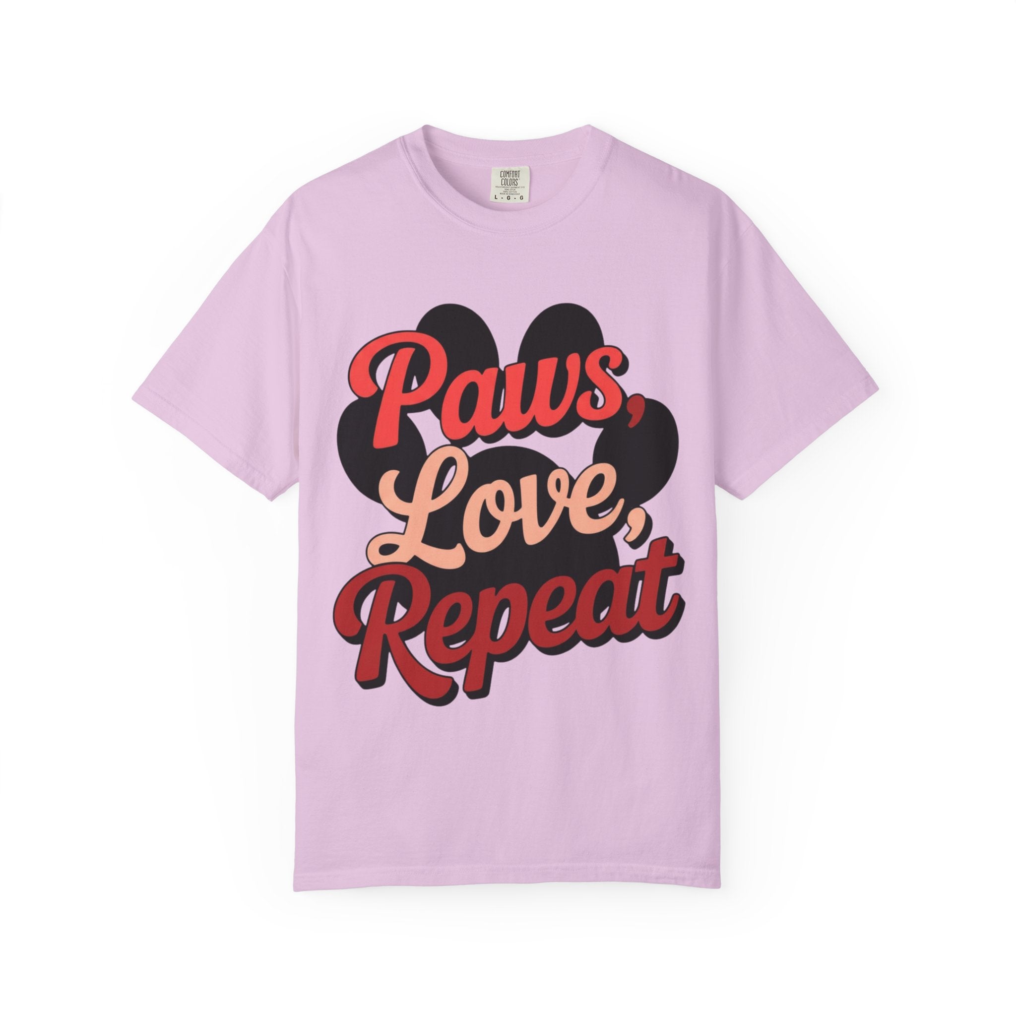 Garment-Dyed T-shirt - PAWS LOVE REPEAT