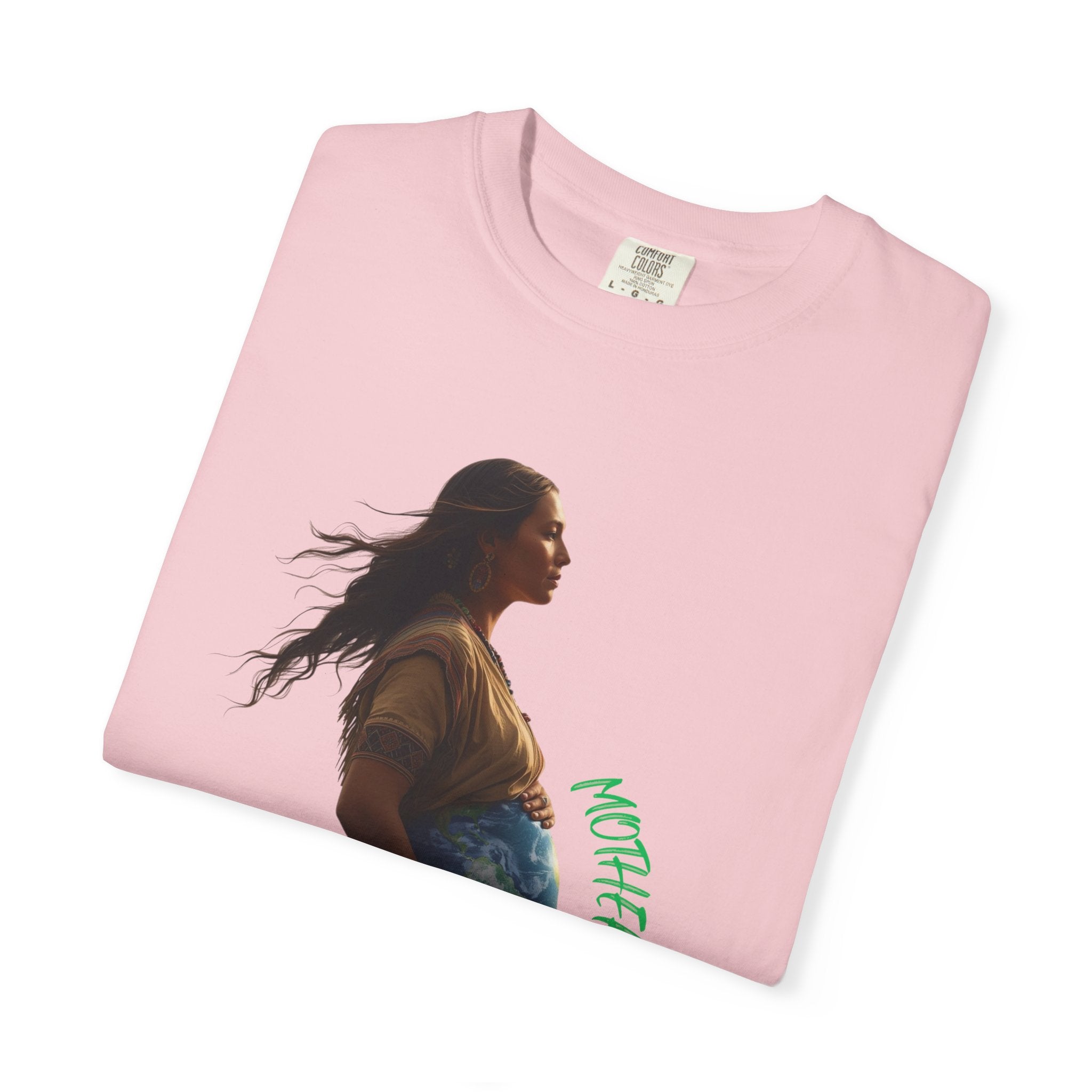 Mother Earth Life Begins Shirt Courage and Love Pregnant Woman Earth Graphic Tee Nature Lover T-Shirt Eco Conscious Top