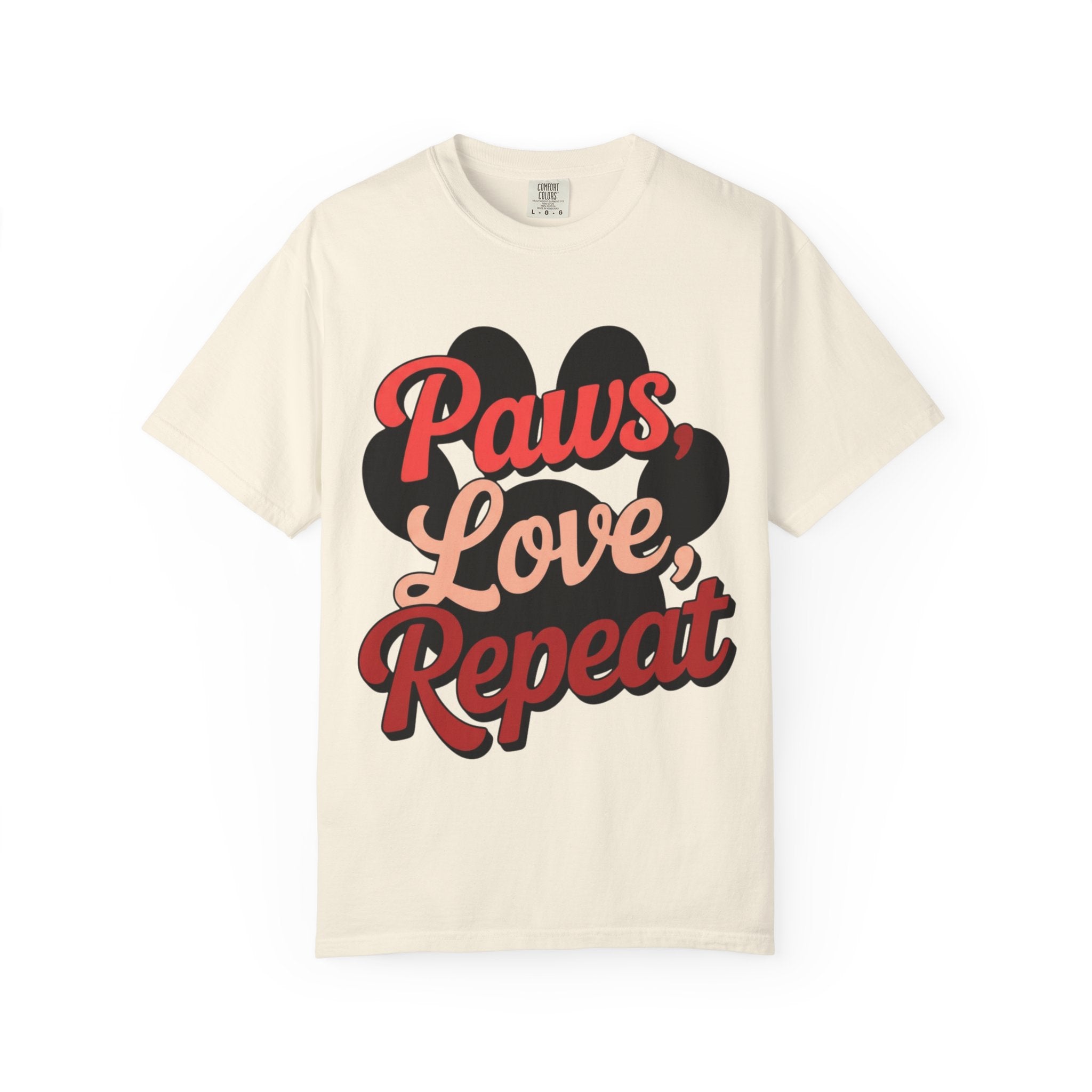 Garment-Dyed T-shirt - PAWS LOVE REPEAT