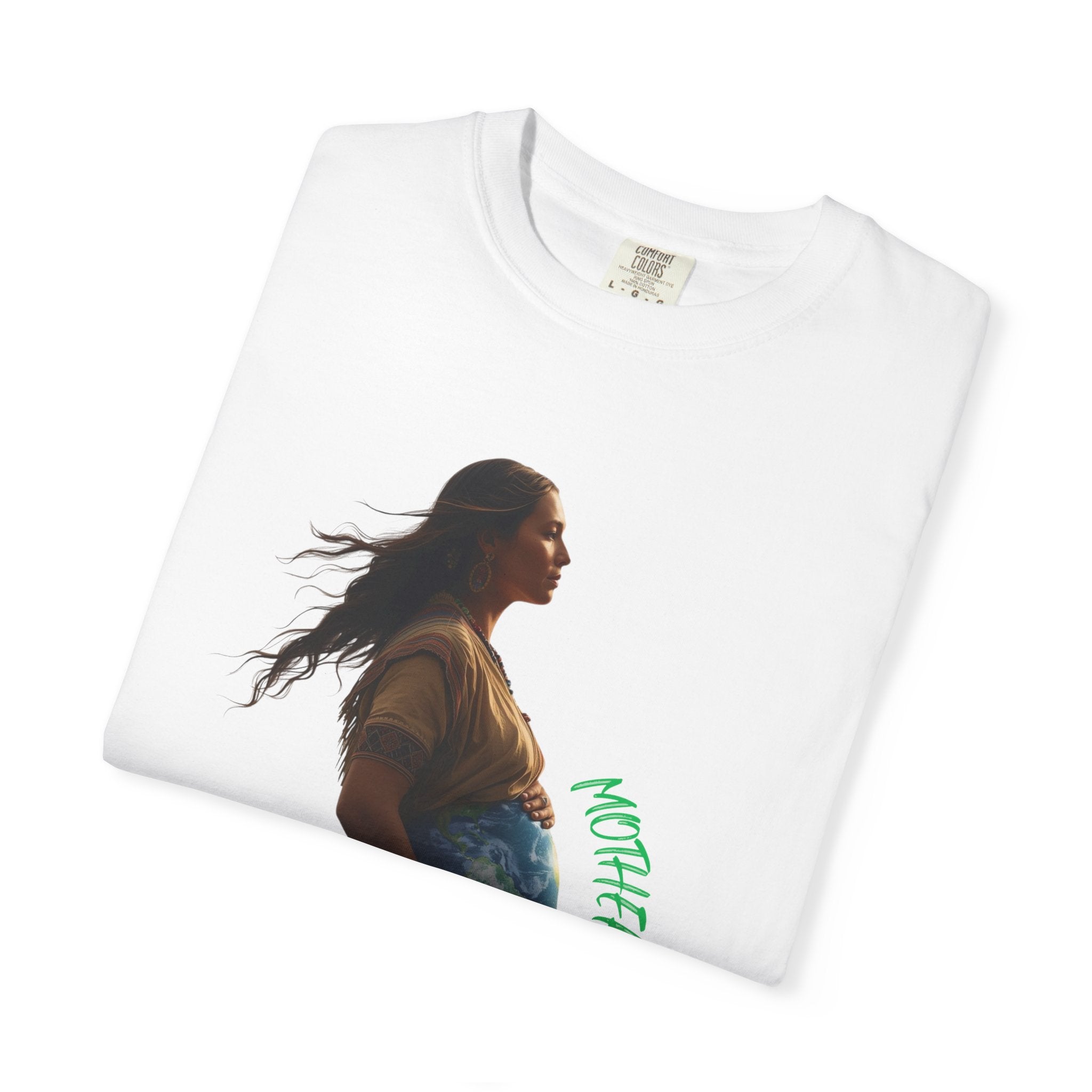 Mother Earth Life Begins Shirt Courage and Love Pregnant Woman Earth Graphic Tee Nature Lover T-Shirt Eco Conscious Top