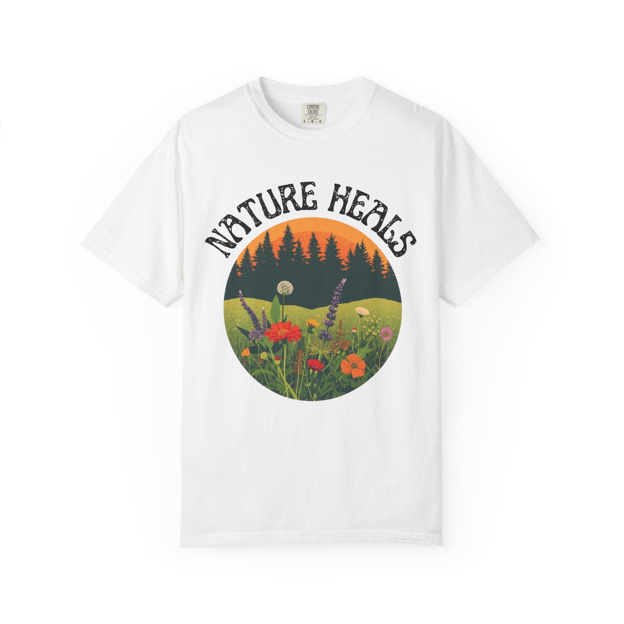Nature Heals T-Shirt Eco Friendly Nature Lover Tee Environmental Graphic Shirt Outdoor Wellness Top