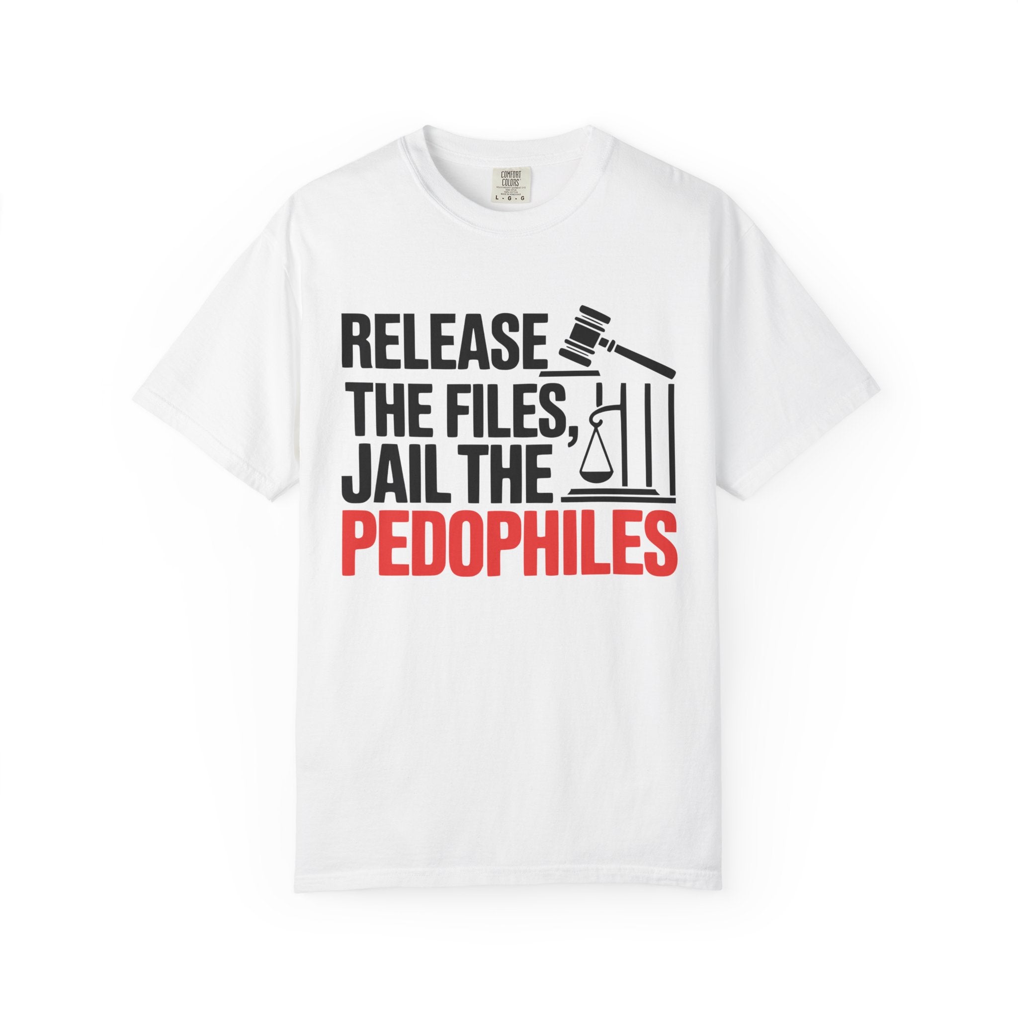 T-shirt Release the Files Jail the Pedophiles Activist Tee