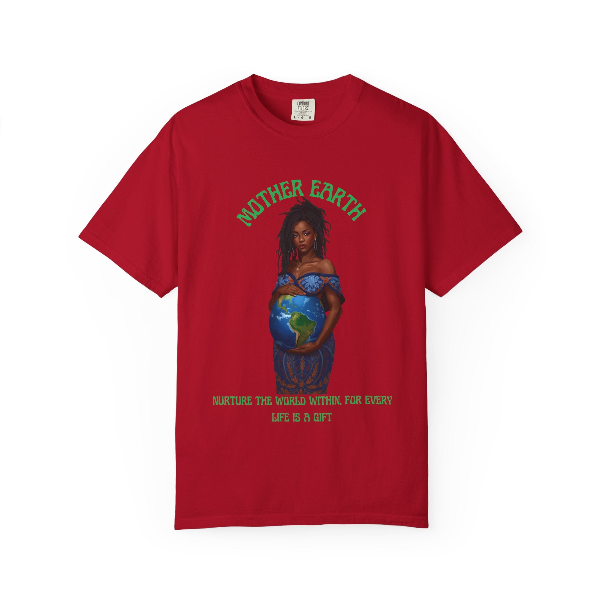 Mother Earth Nurture Shirt The World Within Every Life Is a Gift T Shirt Black Woman Art Nature Lover Tee Eco Conscious Graphic Tee