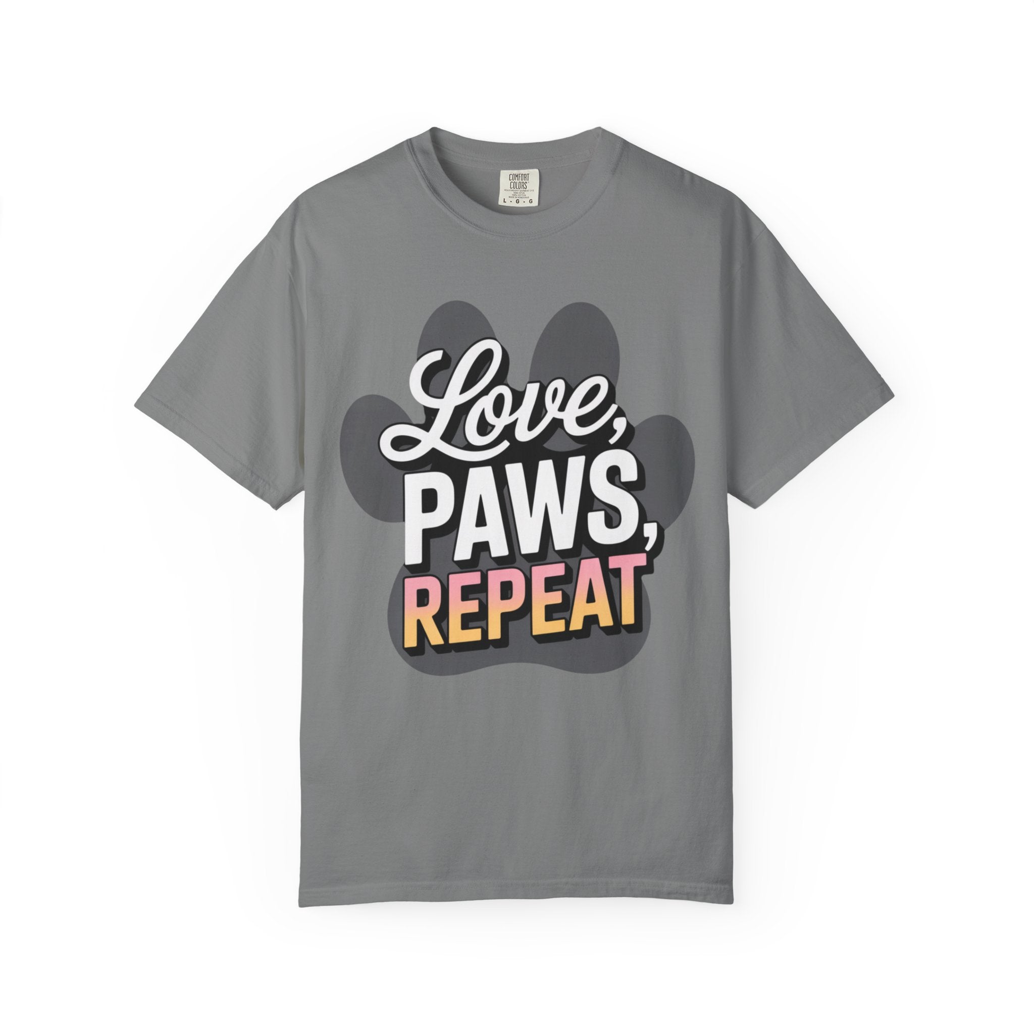 Garment-Dyed T-shirt - LOVE PAWS REPEAT
